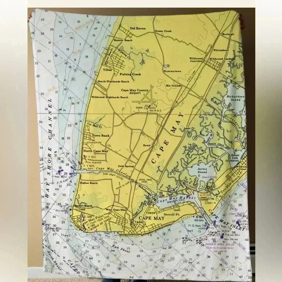 CAPE May Chart Blanket Blanket Like New 50% Cotton 50% Polyester New Jersey 🥰 - Picture 2 of 6